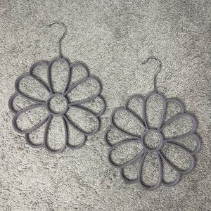 Felt/Velvet flower shape hanger/organizer for scarf, tie, belts Muted Purple